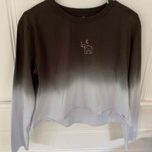 Ivory Ella Ombre Elephant long Sleeve Crop Top Size M
